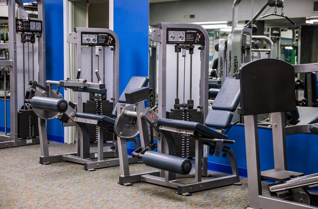 Various gym equipment in Salina, KS Country Club fitness center