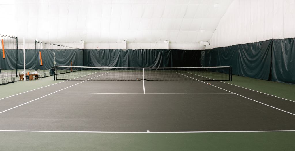 Indoor tennis court at Pines Tennis Park in Salina, KS